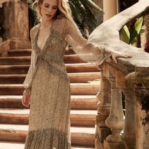 Doen Saffron Long Sleeve Dress, Chamomille Garden Pattern